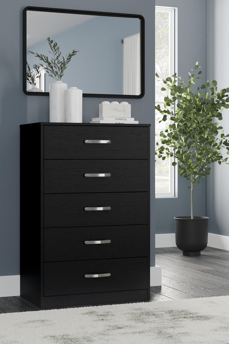Ashley Furniture Finch Chest of Drawers, wooden storage chest with multiple drawers, modern design, dark finish.