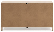 Back view of the Ashley Furniture Battelle Dresser showing dark wood finish and sleek modern design.