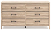 Ashley Furniture Battelle Dresser with sleek wood finish and modern design, featuring multiple spacious drawers.