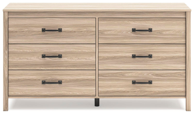 Ashley Furniture Battelle Dresser with sleek wood finish and modern design, featuring multiple spacious drawers.