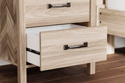 Ashley Furniture Battelle nightstand with a dark wood finish, featuring a single drawer and a spacious top surface.