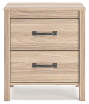Ashley Furniture Battelle nightstand with a sleek design, featuring a dark wood finish and a single drawer for bedroom storage.