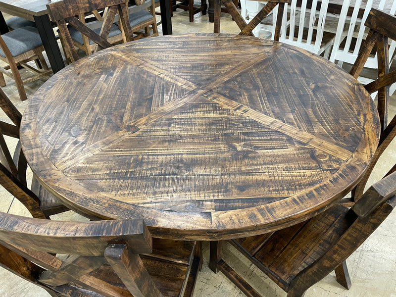 60” Round Homestead Dining Set – 7-Piece