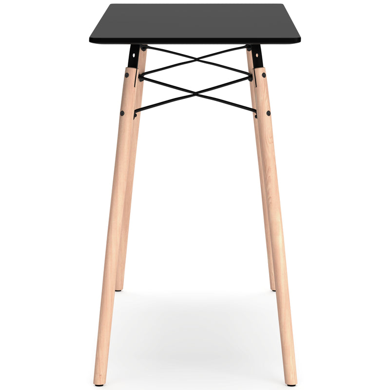 Ashley Furniture Jaspeni home office desk with a spacious surface and modern design, shown from the side view.