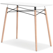 Ashley Furniture Jaspeni home office desk shown from an angled view, featuring a spacious workspace and modern design.