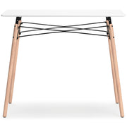 Ashley Furniture Jaspeni home office desk with a sleek wooden surface and sturdy legs, designed for modern workspace comfort.