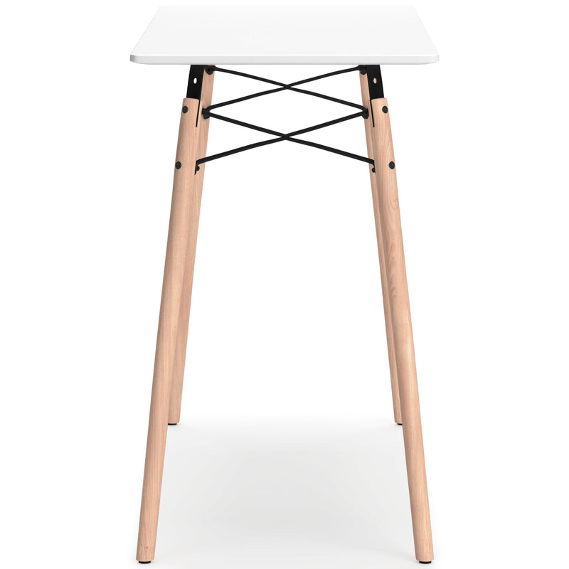 Ashley Furniture Jaspeni home office desk with side drawers, dark wood finish, modern design, and spacious work surface.