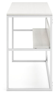 Ashley Furniture Deznee home office desk with a sleek wood finish, featuring a spacious work surface and modern design.