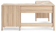 Ashley Furniture Battelle 60-inch home office desk with return, featuring a sleek wood finish and modern design.