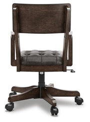 Ashley Furniture Breckington home office set with matching desk and ergonomic chair in a modern wood finish.