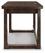 Ashley Furniture Breckington home office set with desk and storage cabinet, featuring dark wood finish and modern design.