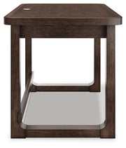 Ashley Furniture Breckington Home Office Set with desk and matching side shelves, featuring a classic wood finish and modern design.