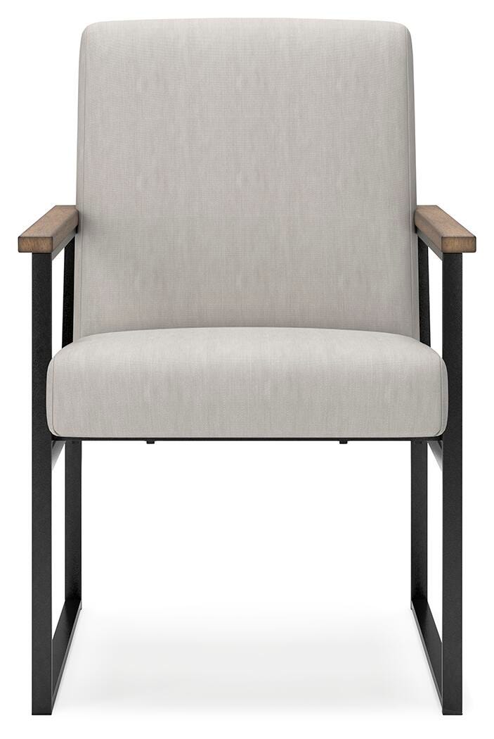 Ashley Furniture Montia Home Office Set with desk and chair, modern design, dark wood finish, and ergonomic details.