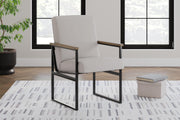 Montia home office set by Ashley Furniture featuring a desk and matching storage unit with a modern design.