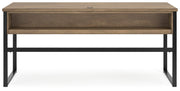 Ashley Furniture Montia Home Office Set with desk and chair, shown from the back, in a modern workspace setting.