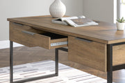 Detailed view of the Ashley Furniture Montia Home Office Set, showcasing the desk and storage components.