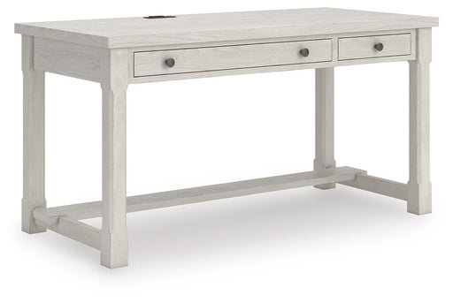 Ashley Furniture Robbinsdale home office desk shown from an angled view, featuring a spacious workspace and modern design.