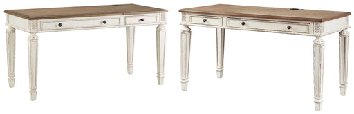 Ashley Furniture Realyn home office set with desk, chair, and storage components in a modern design.