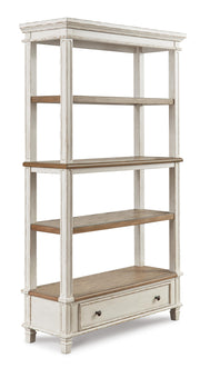 Ashley Furniture Realyn Home Office Set shown from an angled view, featuring a desk and matching storage unit in a modern design.