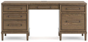 Ashley Furniture Roanhowe home office set with desk and chair, featuring a sleek wood finish and modern design.