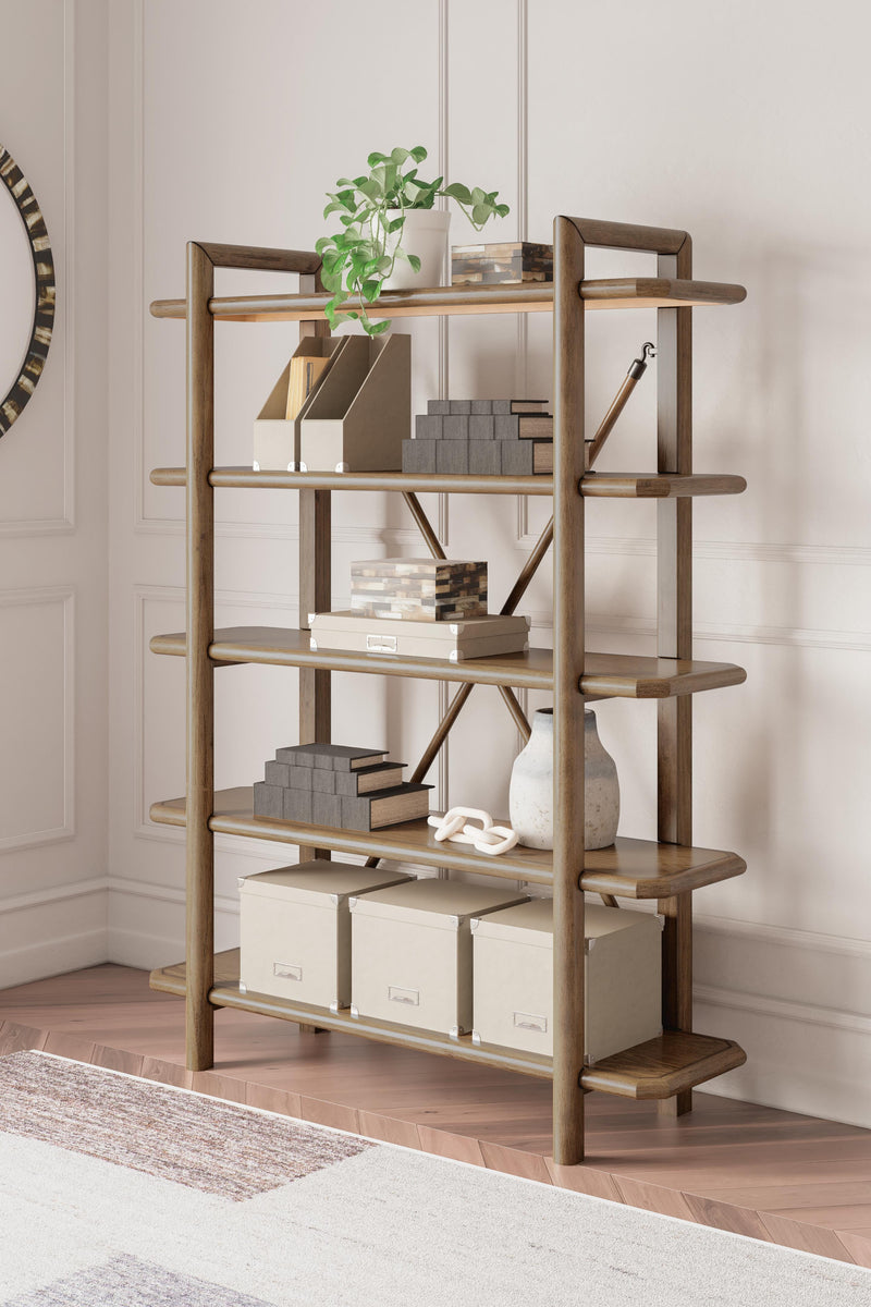 Ashley Furniture Roanhowe Home Office Set with desk, chair, and storage in a modern design, ideal for a stylish workspace.