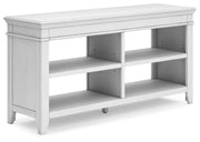 Ashley Furniture Kanwyn Credenza curio with glass doors and wooden shelves, showcasing elegant storage and display space.