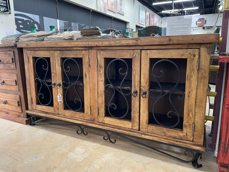 Reclaimed Wood Sideboard with Iron Doors