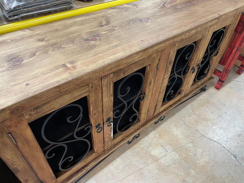 Reclaimed Wood Sideboard with Iron Doors