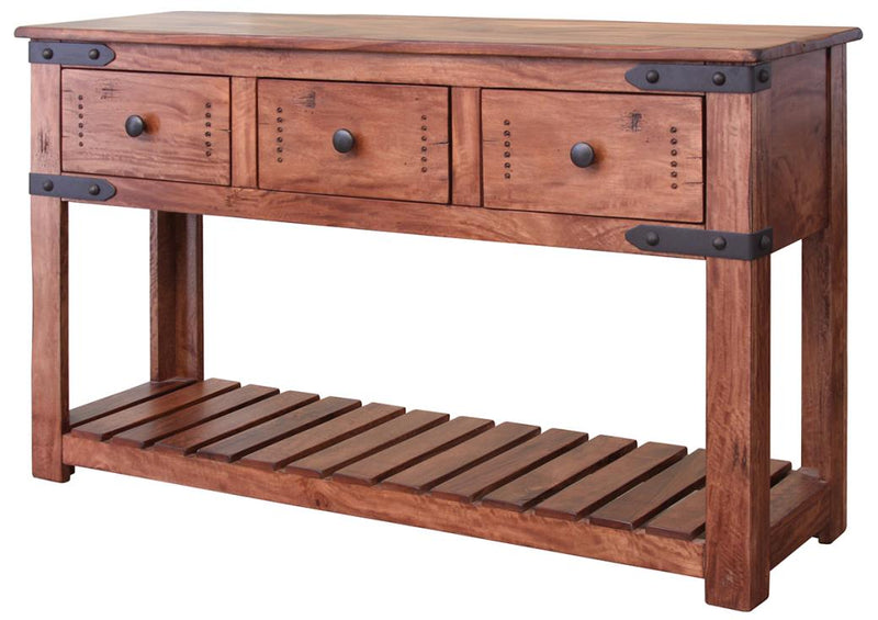 Parota II Collection 3 Drawer Sofa Table