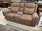 Three-piece manual reclining living room set with sofa and chairs by Generation Trade, featuring plush upholstery and modern design.