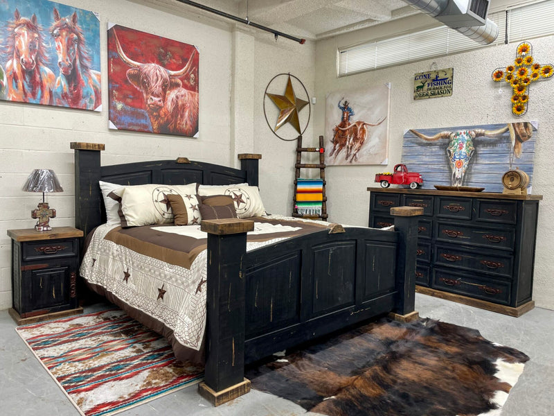 Mansion Collection - King Bed - Dias Black Finish