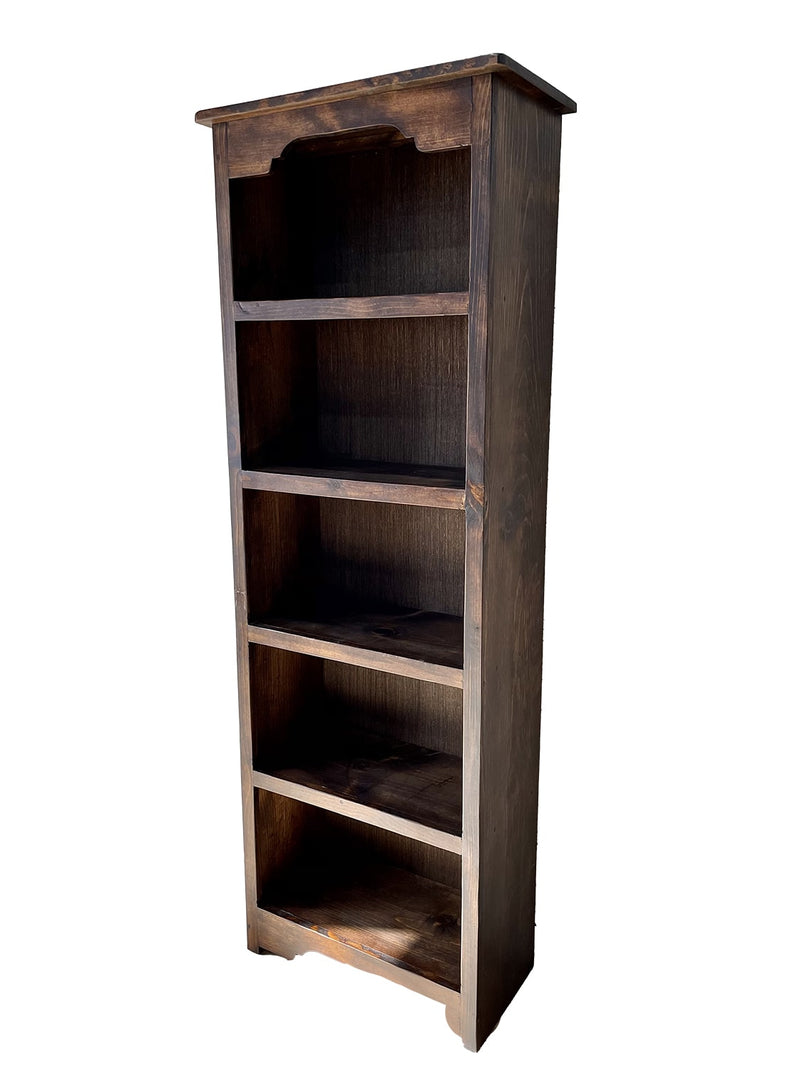 Curio Bookcase: Mexican Pine Wooden Bookshelf