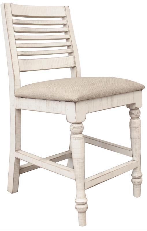 Stone 24-inch barstool with turned legs and fabric seat by International Furniture Direct, showcasing a stylish and sturdy design.