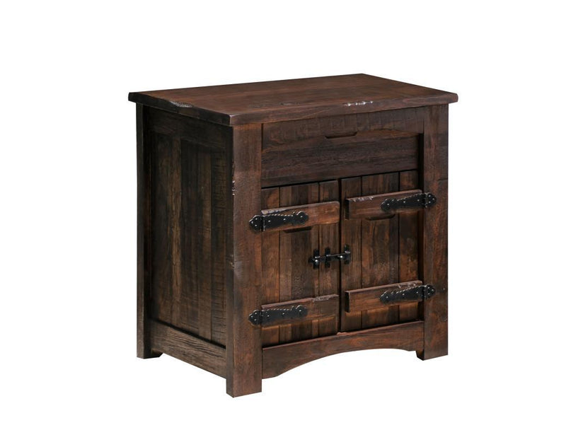 Mezcal 1 drawer, 2 door nightstand by International Furniture Direct with a wooden finish and modern design.