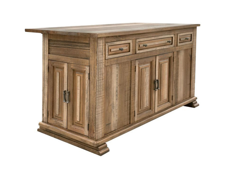 Marquez kitchen island with 3 drawers and 6 doors by International Furniture Direct, featuring a sturdy wooden design.