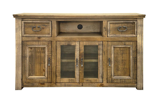 Montana 60-inch TV stand by International Furniture Direct featuring two drawers and four doors for modern living room storage.