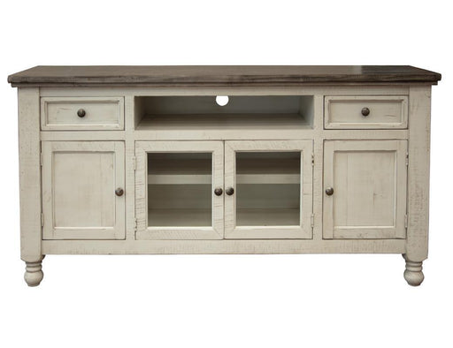 Stone 2-drawer, 4-door TV stand by International Furniture Direct, 70-inch modern entertainment center with ample storage.