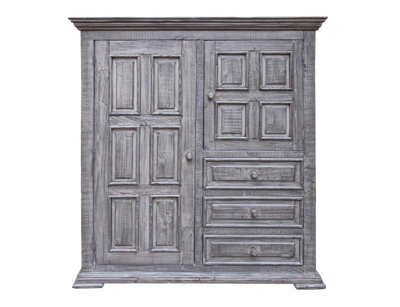 Terra Gray 3-drawer, 2-door gentleman’s chest by International Furniture Direct showing drawers, doors, and modern design details.