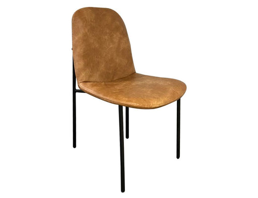 International Furniture Direct Sahara accent chair with plush upholstered seat and back in brown faux leather.