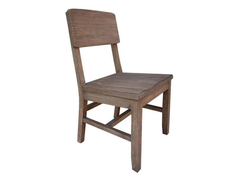 Sahara wood seat chair by International Furniture Direct with a sturdy wooden frame and a cushioned seat in a natural finish.