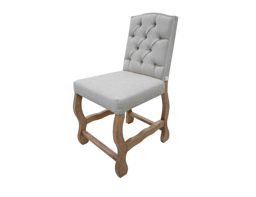 Marquez 24-inch upholstered barstool with tufted back by International Furniture Direct, showcasing a stylish and comfortable seating design.