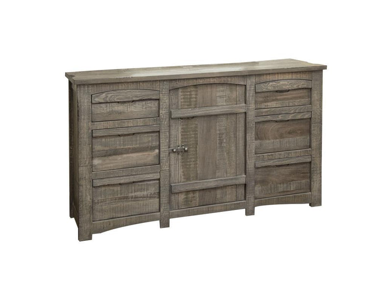 San Antonio 6-drawer, 1-door dresser by International Furniture Direct with a rustic wood finish and ample storage.