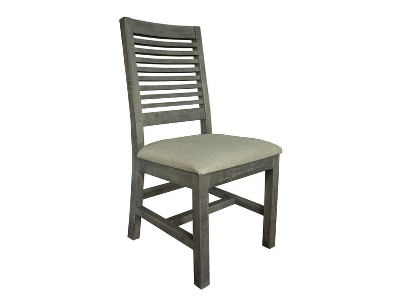 Stone Ladder Backrest Chair by International Furniture Direct featuring a wooden ladder-style backrest and sturdy frame.