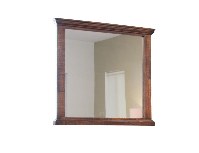 Madeira mirror by International Furniture Direct featuring a stylish wooden frame and reflective glass surface.