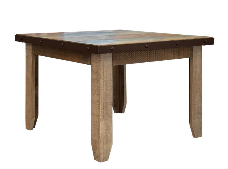 Antique multicolor 42-inch dining table by International Furniture Direct, showing detailed wood finish and classic design.