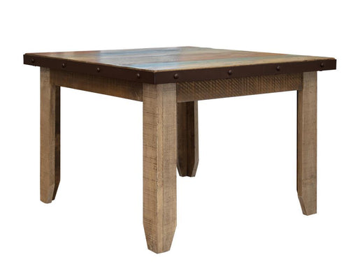 Antique multicolor 42-inch dining table by International Furniture Direct, showing detailed wood finish and classic design.