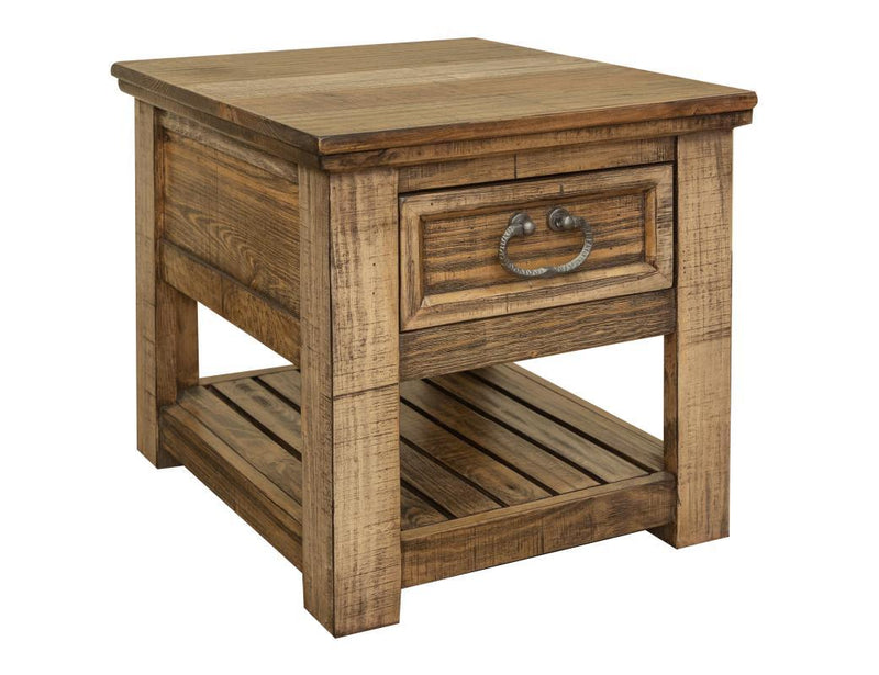 Montana 1 Drawer Chair Side End Table by International Furniture Direct, featuring a wooden finish and compact design.