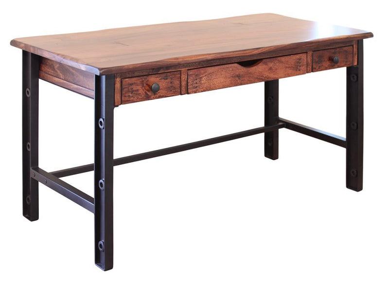Parota 3 drawers desk by International Furniture Direct, featuring a wooden surface and sleek storage drawers for a stylish workspace.