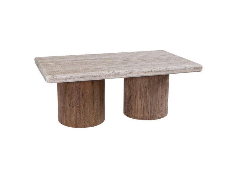 International Furniture Direct Sahara cocktail table with a rustic wood finish and sturdy rectangular design.