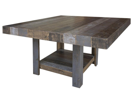 Loft brown 54-inch square dining table by International Furniture Direct, showcasing a sturdy wooden surface and modern design.